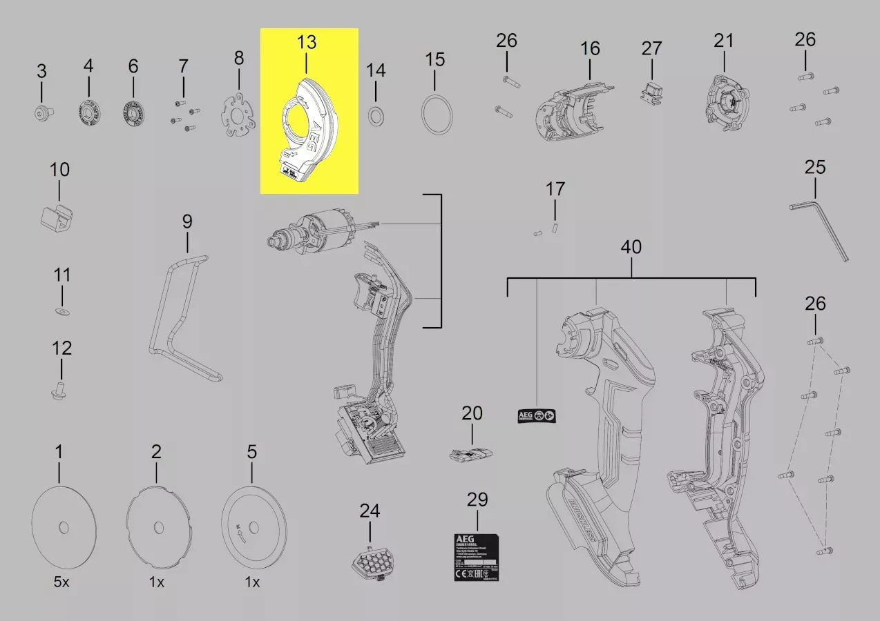 capot protection lame réf. 4931473694 AEG